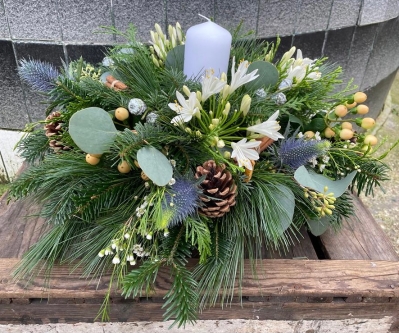 White Candle Arrangement